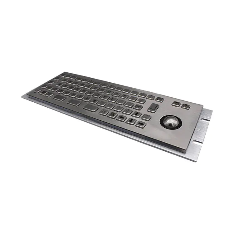 RUGGED RKB-8630 Stainless Steel Industrial Keyboard With Trackball - Image 4