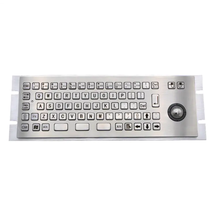 RUGGED RKB-8630 Stainless Steel Industrial Keyboard With Trackball