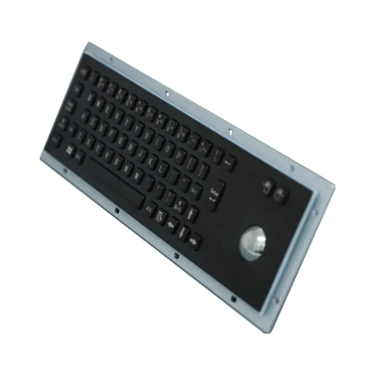 RUGGED RKB-D-8602B Black Stainless Steel Keyboard with Trackball - Image 3