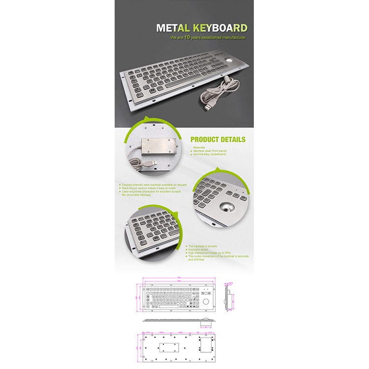 RUGGED RKB-D-8606G Stainless Steel Keyboard - Image 6