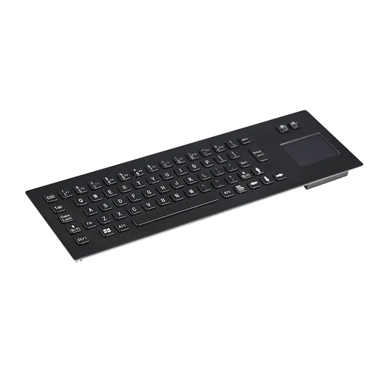 RUGGED RKB-D-8608B Black Stainless Steel Keyboard With Touchpad - Image 2