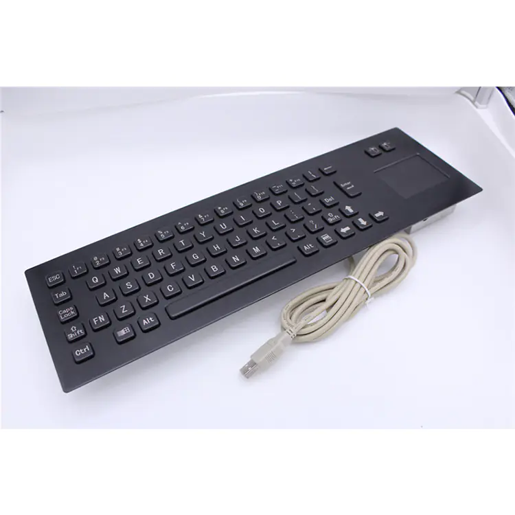 RUGGED RKB-D-8608B Black Stainless Steel Keyboard With Touchpad - Image 4
