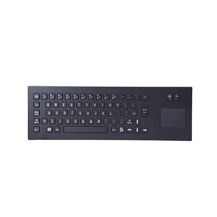 RUGGED RKB-D-8608B Black Stainless Steel Keyboard With Touchpad