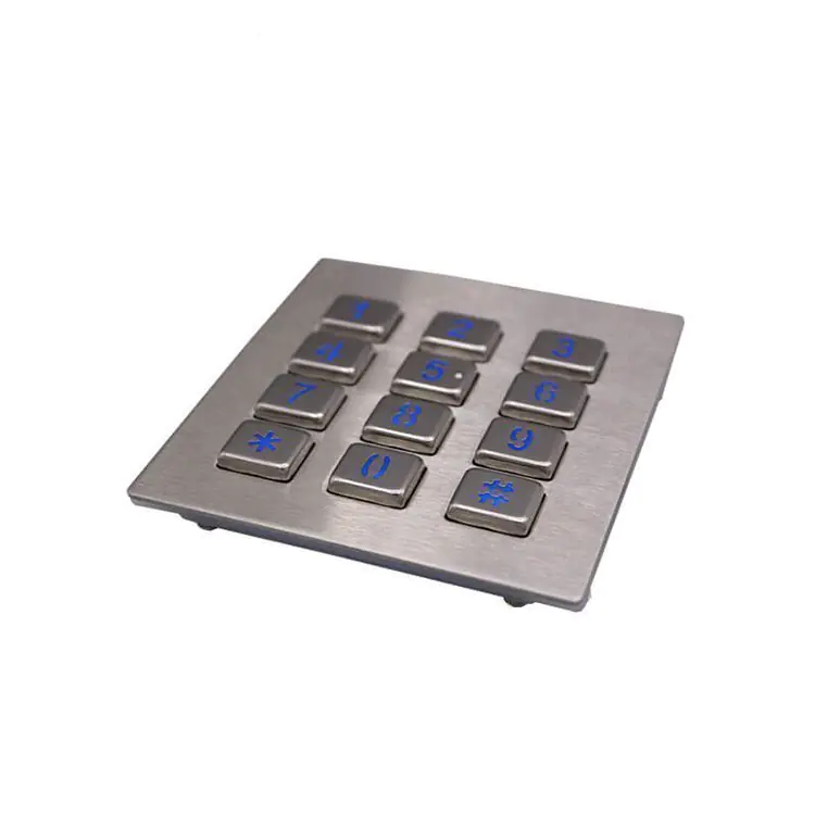 RUGGED RKP-12-BNP 12 Key Backlit Stainless Steel Numeric Keypad - Image 2