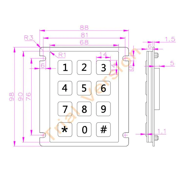 RUGGED RKP-KIOSK-LED-01 Backlit Stainless Steel Keypad - Image 4
